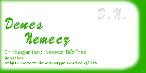 denes nemecz business card